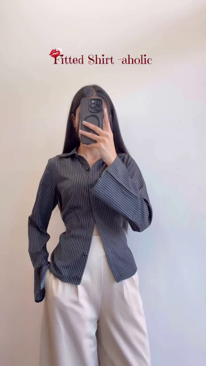 Elegant Blue Pinstripe Fitted Shirt