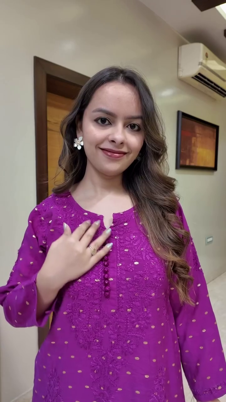 Elegant Purple Embroidered Kurta Set