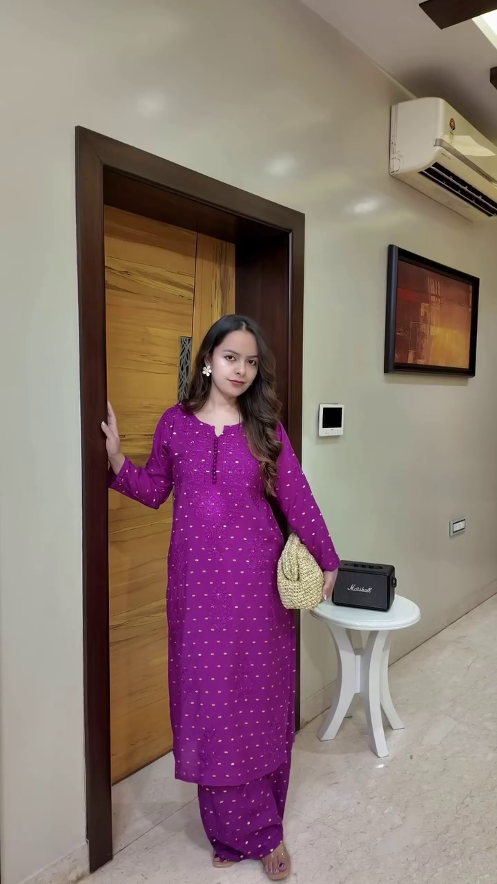 Elegant Purple Embroidered Kurta Set