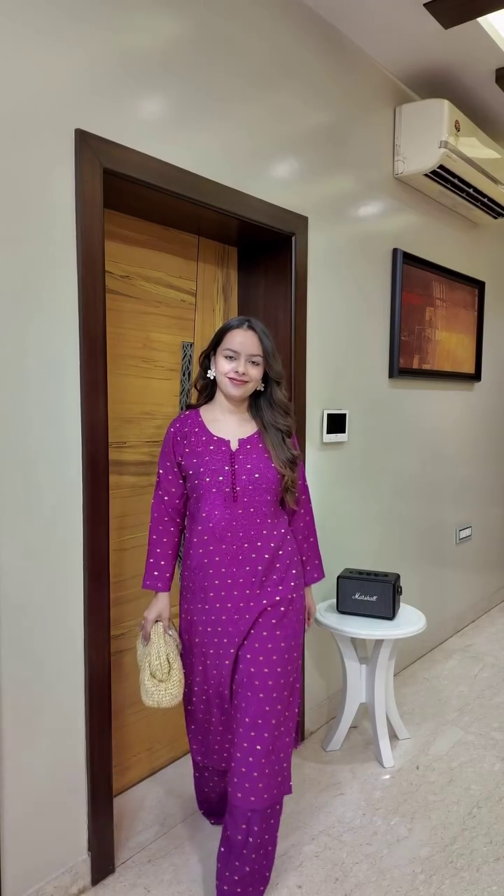 Elegant Purple Embroidered Kurta Set