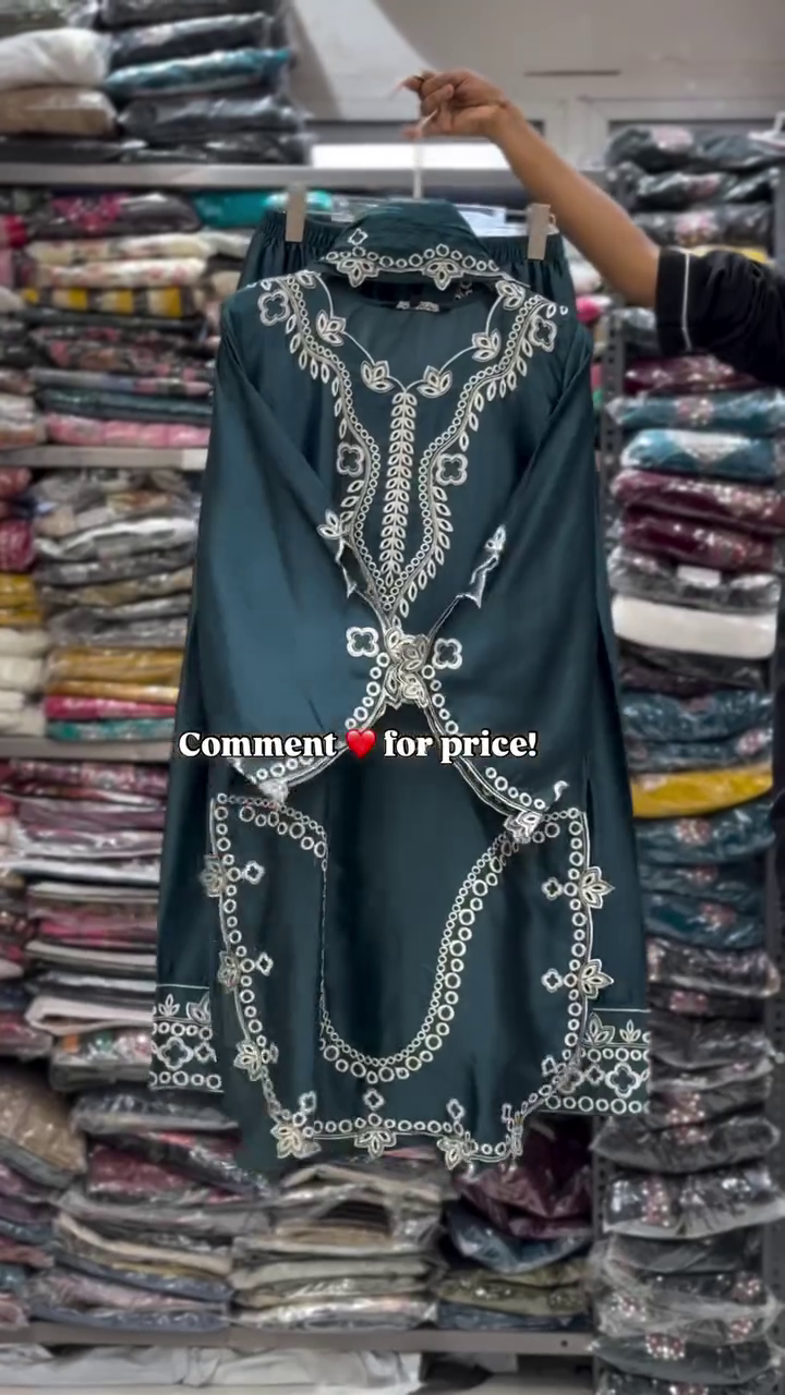 Classic White & Black Embroidered Kurti