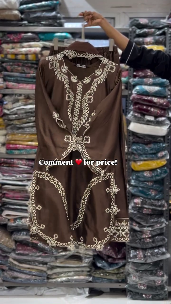 Classic White & Black Embroidered Kurti