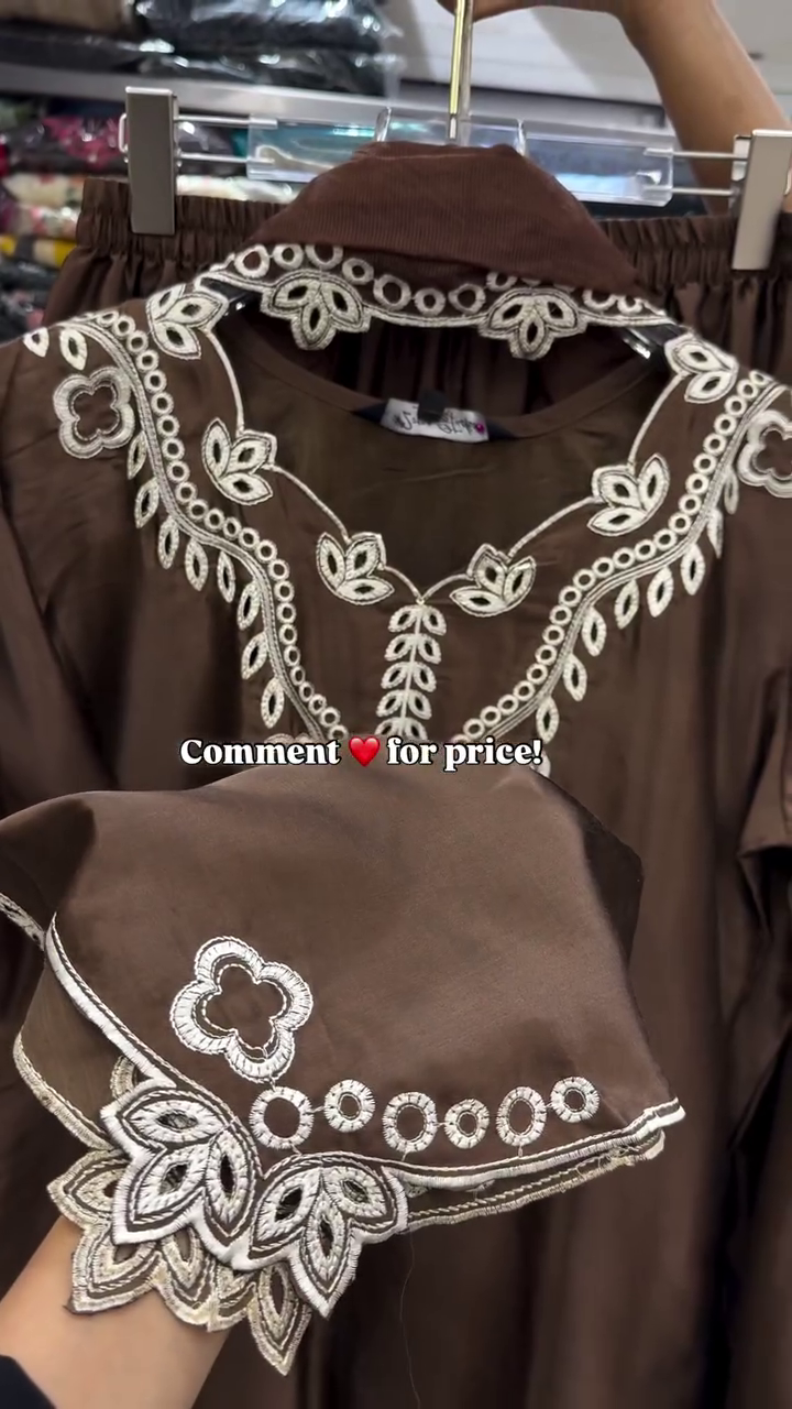 Classic White & Black Embroidered Kurti