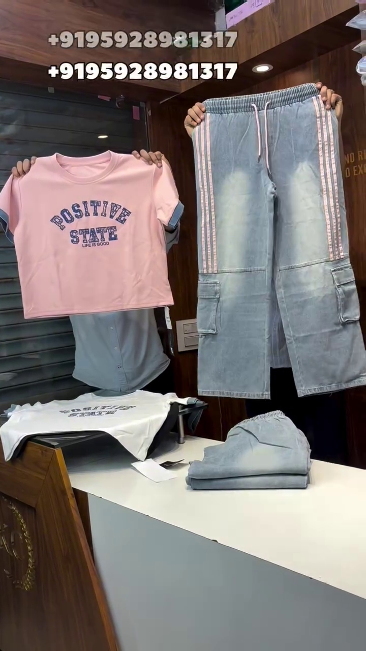 Positive State Graphic T-Shirt with Grey Cargo Joggers