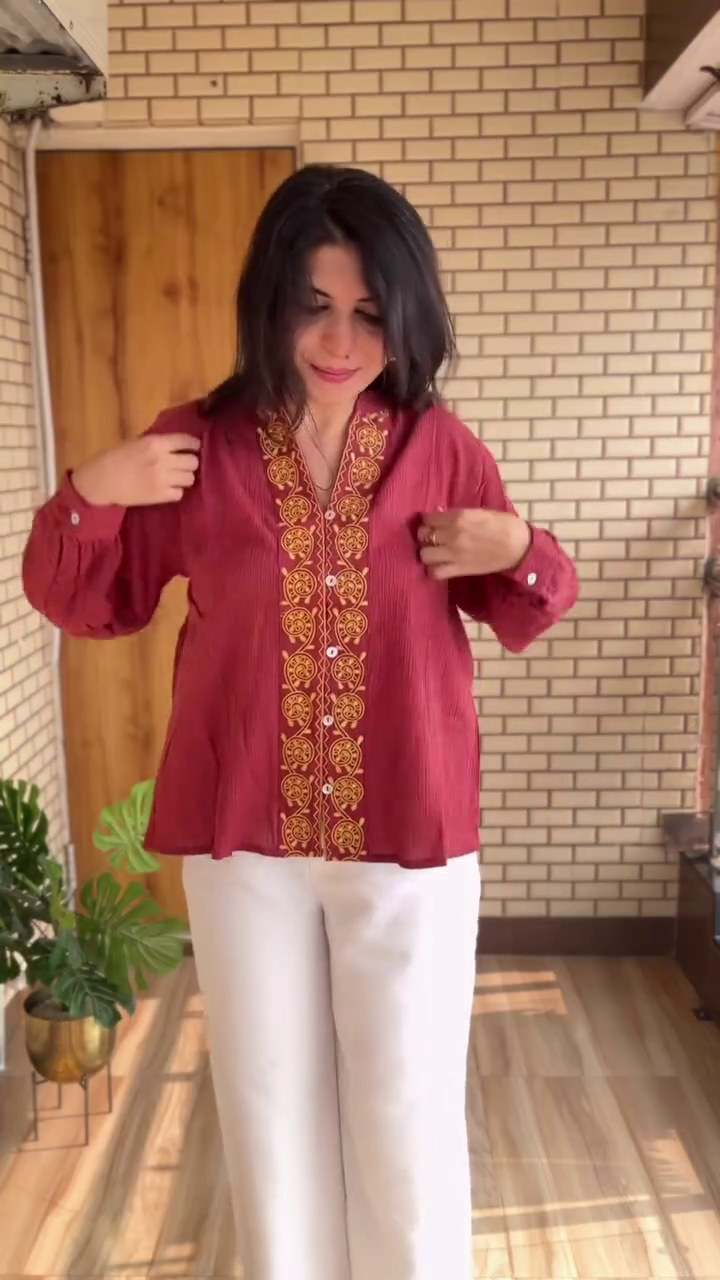 Chic Pink Printed Peplum Top