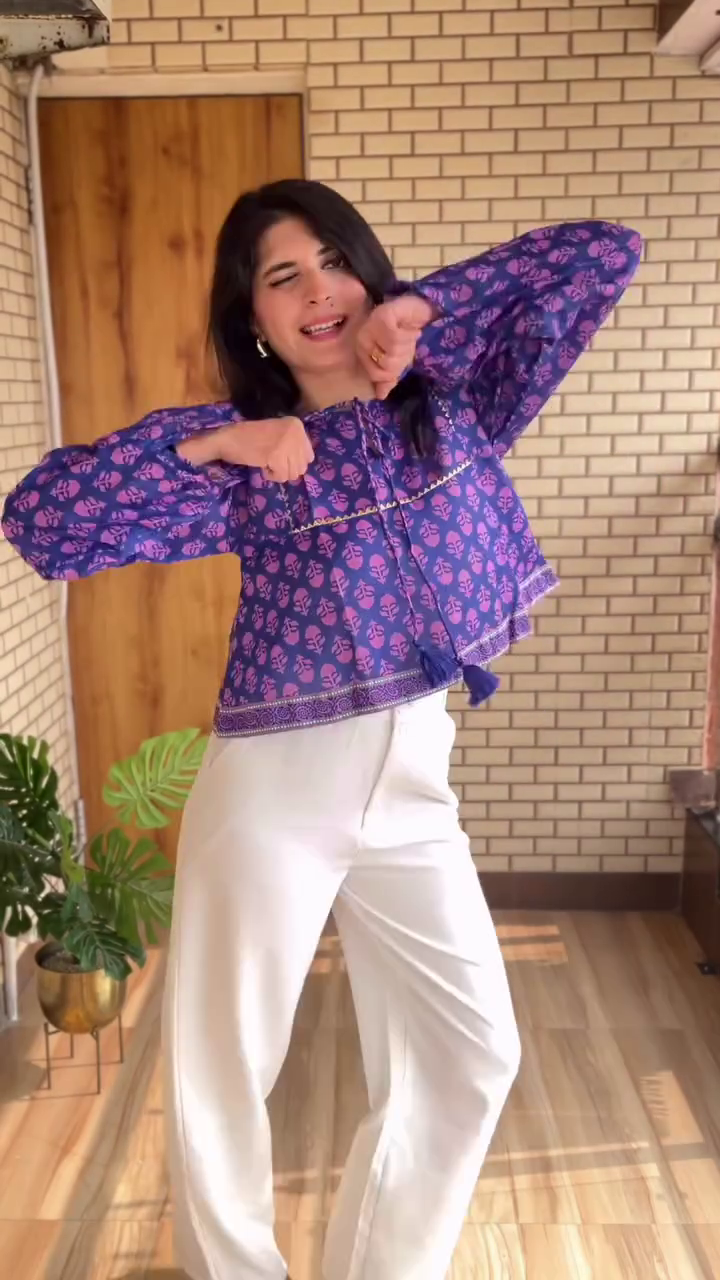 Chic Pink Printed Peplum Top