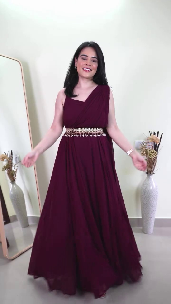 Royal Purple Embellished Anarkali Gown