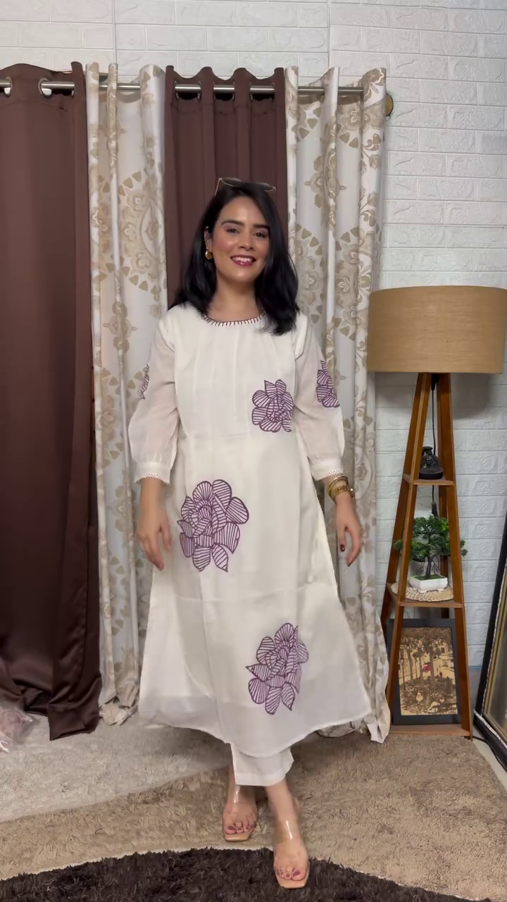 Teal Floral Printed Kurta Set