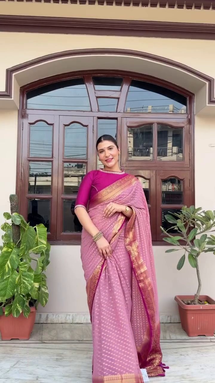 Elegant White Saree with Lace Border