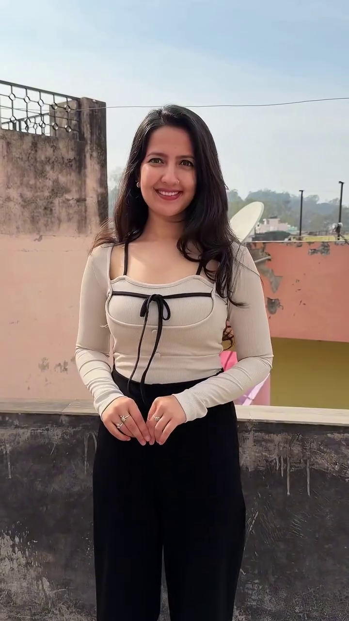 Sky Blue Tie-Front Top