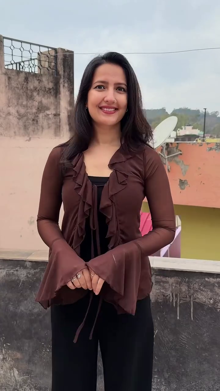 Sky Blue Tie-Front Top