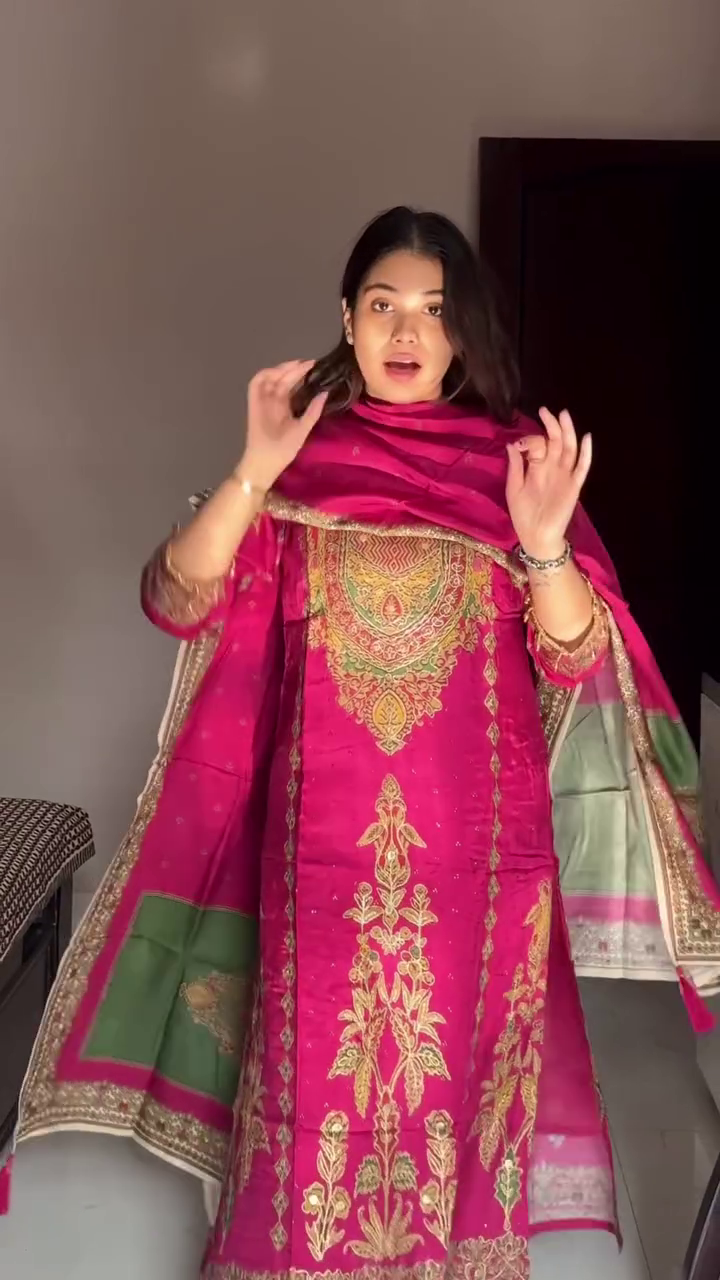 Maroon Embroidered Kurta with Kali Sharara