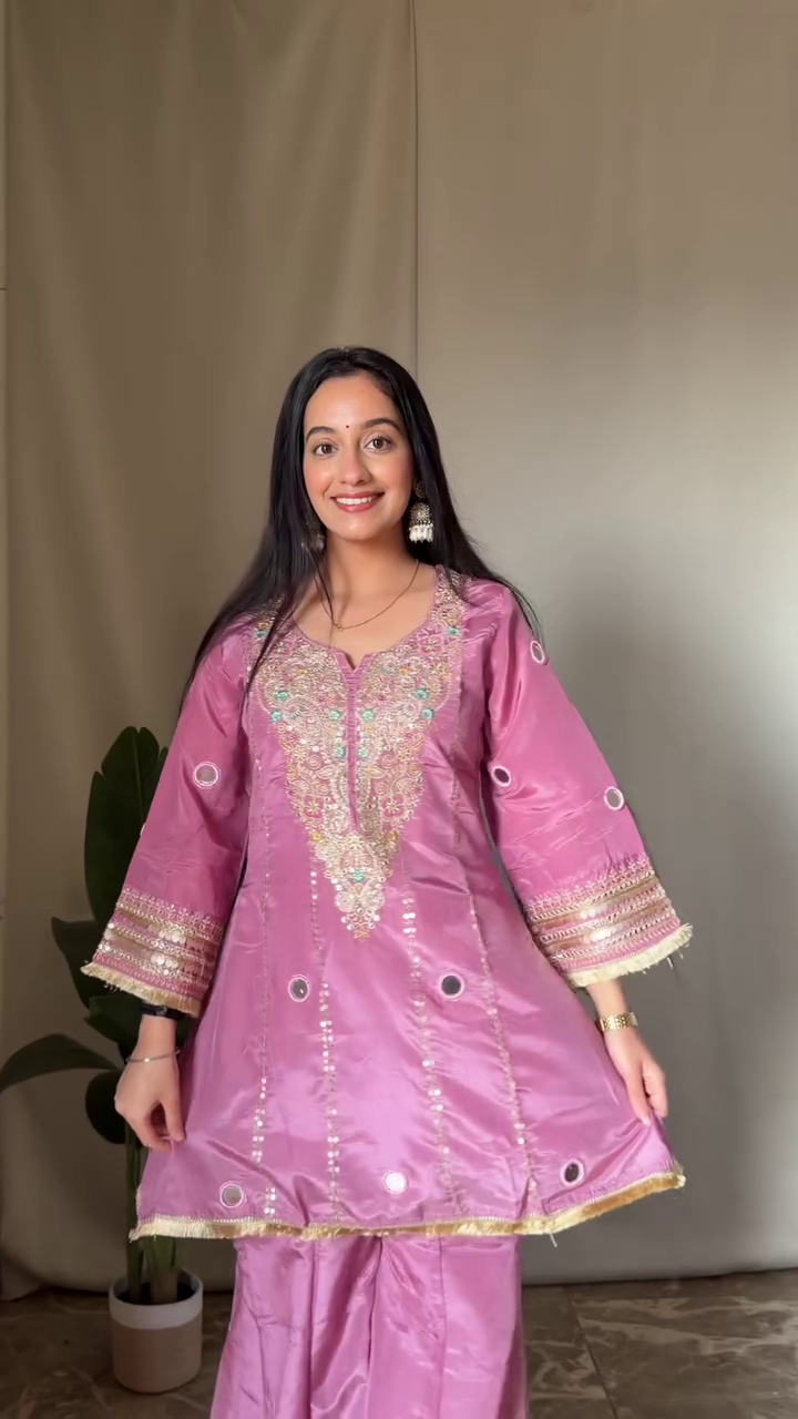 Lavender Embroidered Ethnic Suit