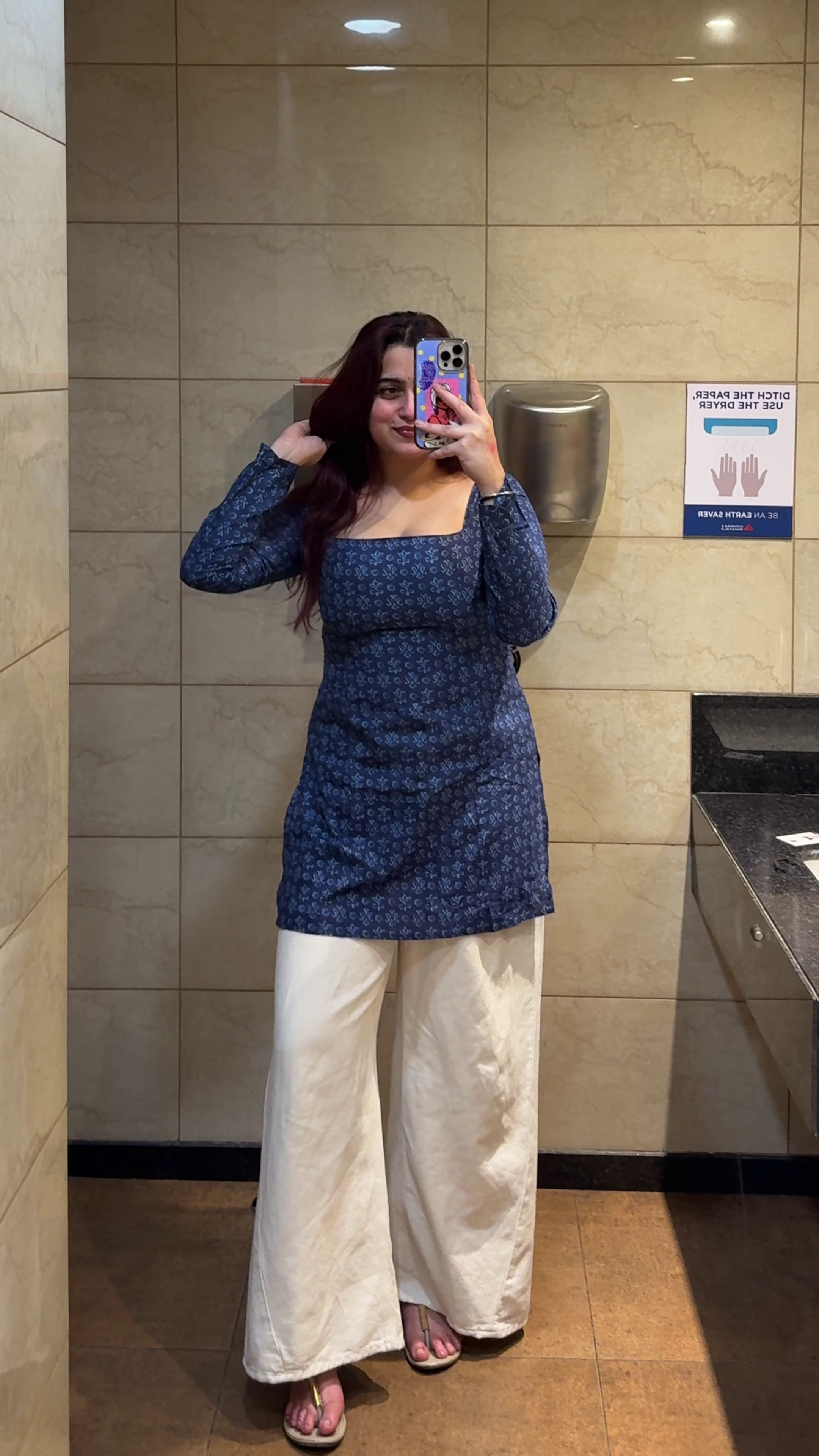 Black Textured V-Neck Top