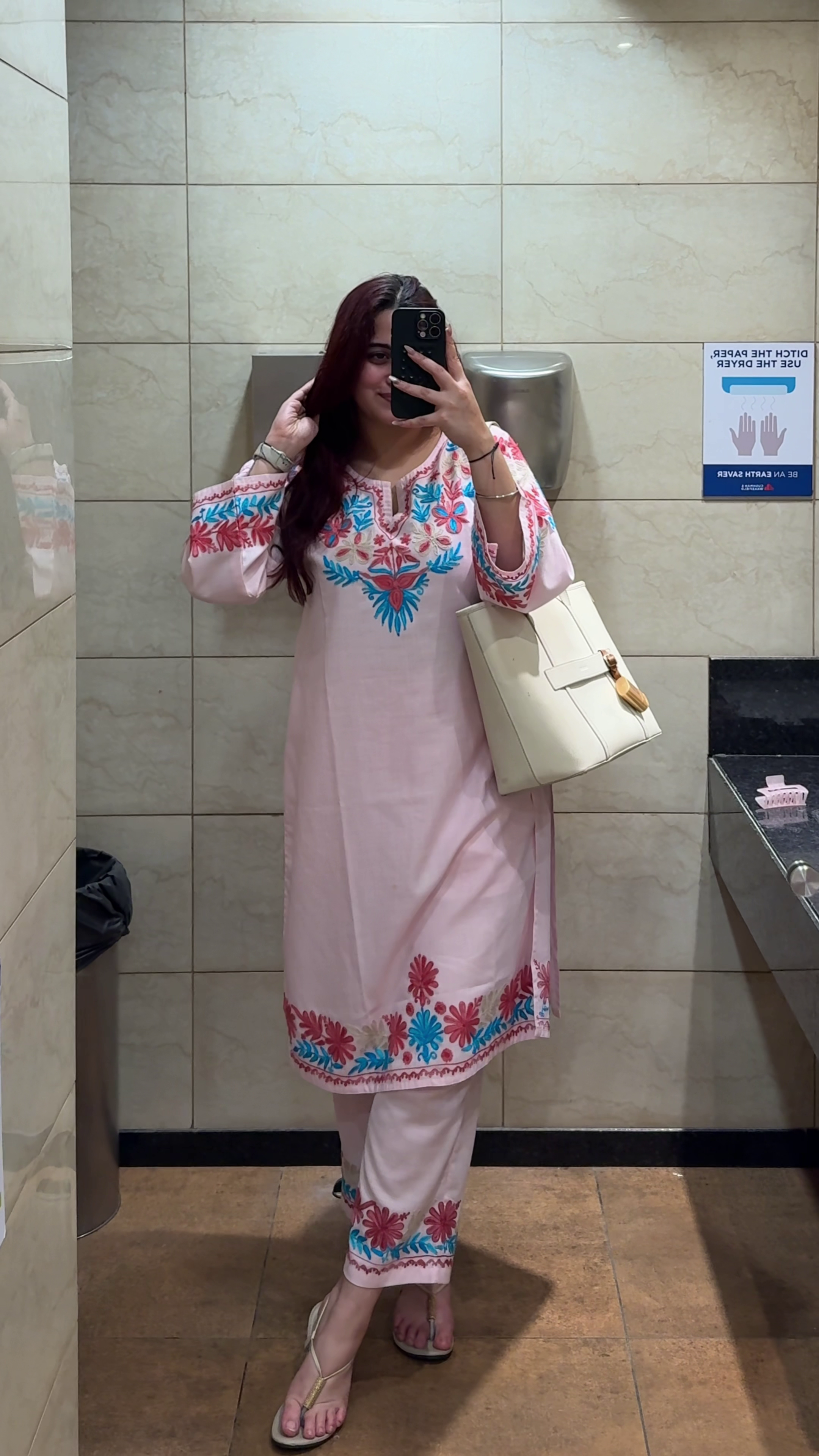 Black Textured V-Neck Top