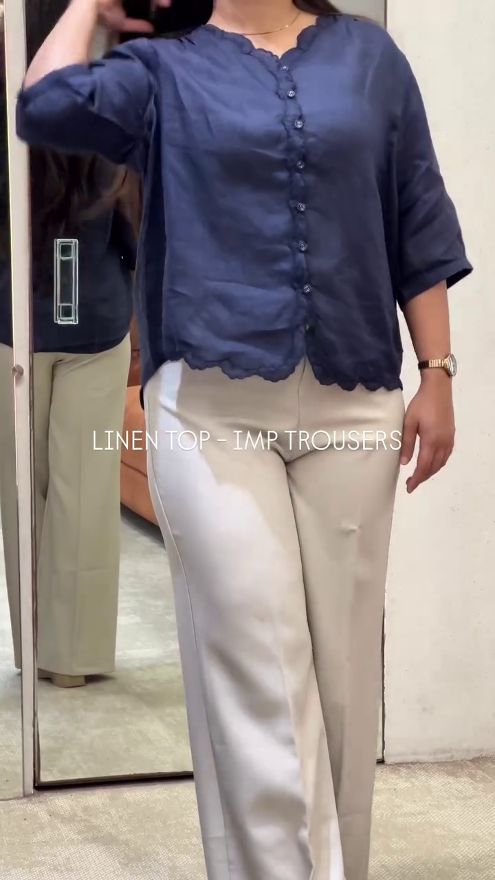 Minimal Linen Top with Smart Fit Trousers