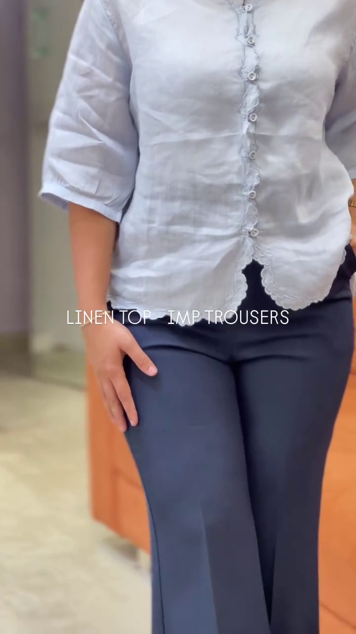 Minimal Linen Top with Smart Fit Trousers