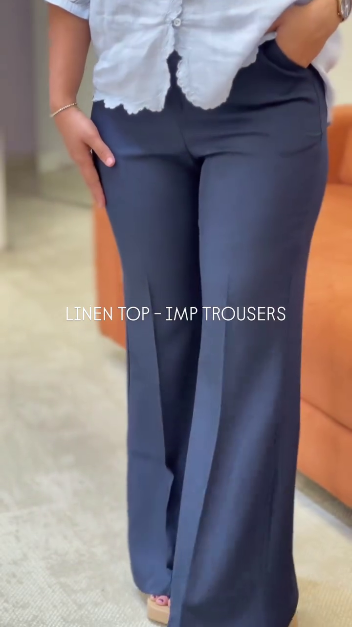 Minimal Linen Top with Smart Fit Trousers