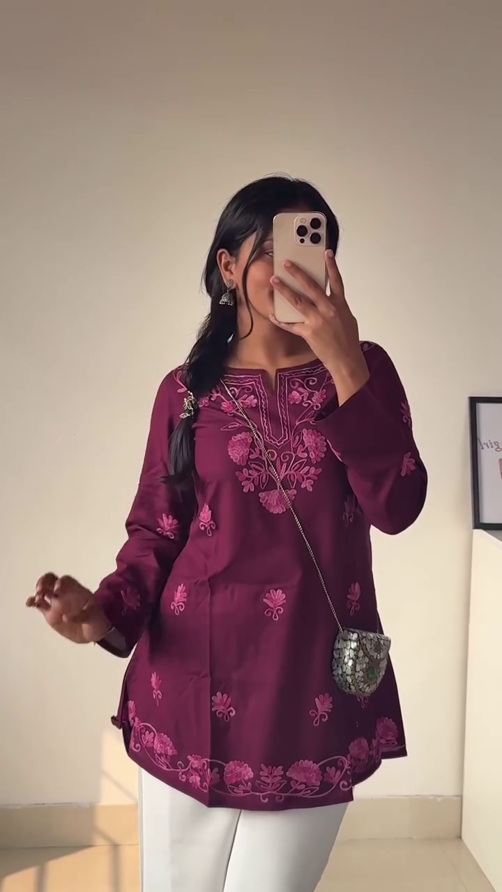 Pink Floral V-Neck Boho Top