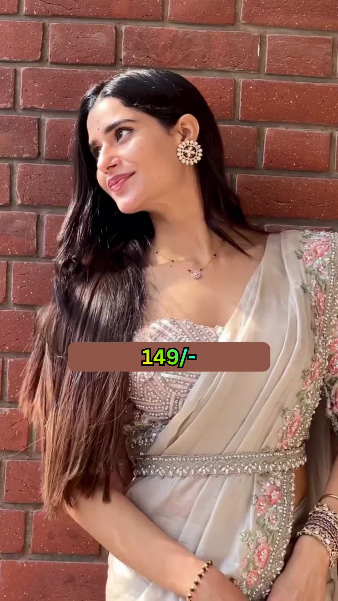 Ivory Designer Saree with Embellished Blouse