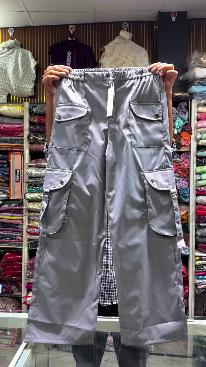 Olive Green Cargo Wide-Leg Pants