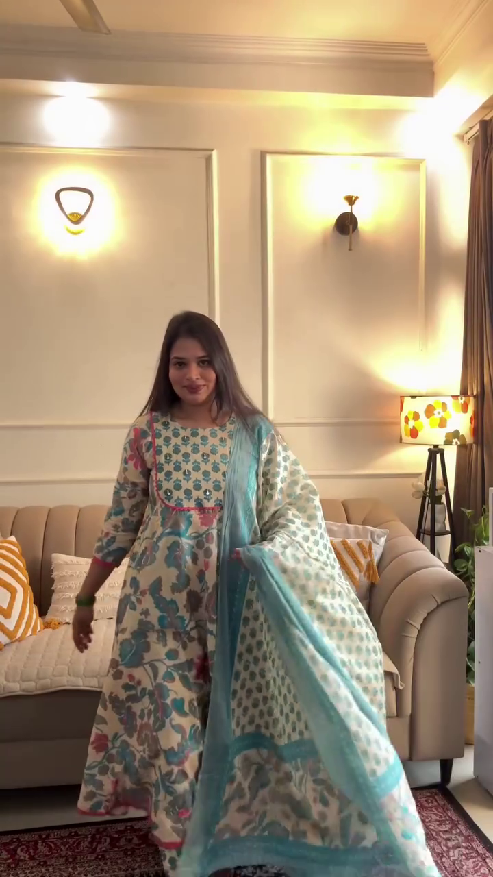 Pastel Floral Anarkali Set