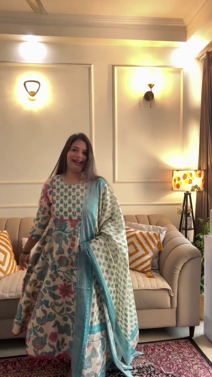 Pastel Floral Anarkali Set