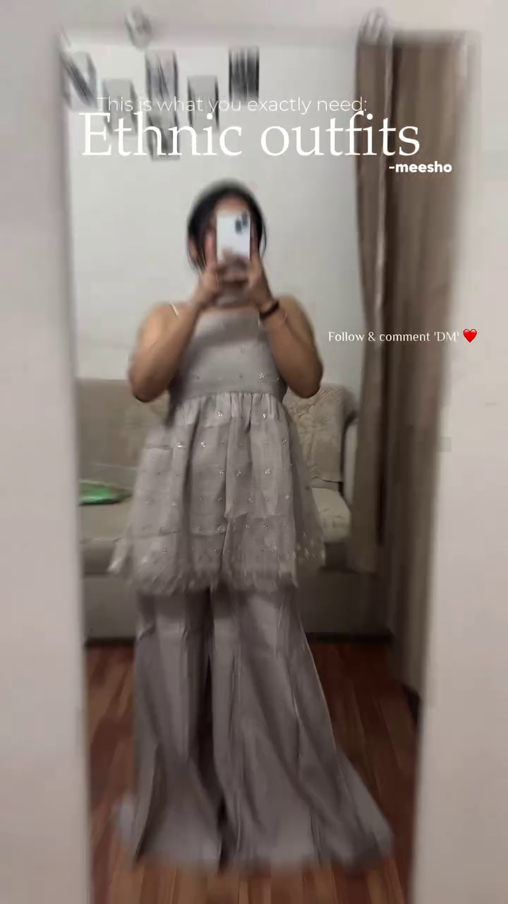 Golden Festive Sharara Set