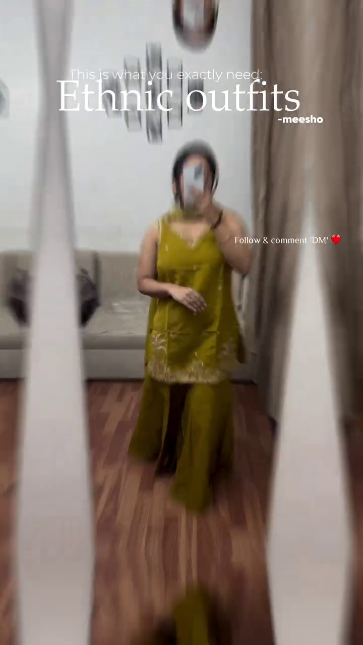 Golden Festive Sharara Set