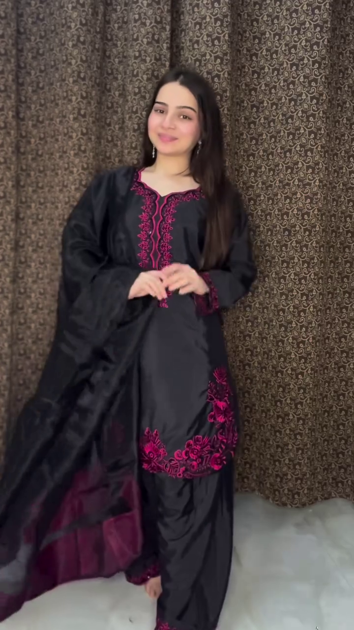 Teal Sequin Designer Kurta Set