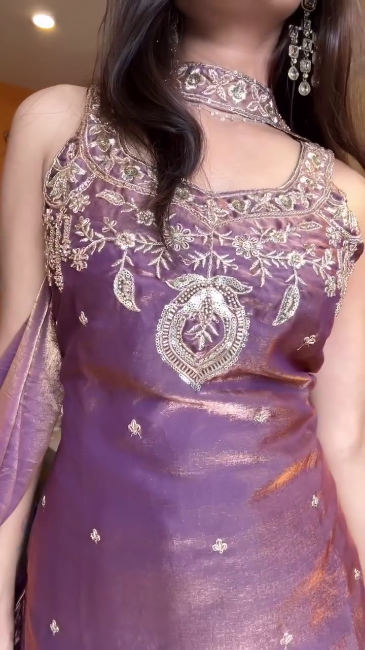 Purple Silk Festive Suit Set