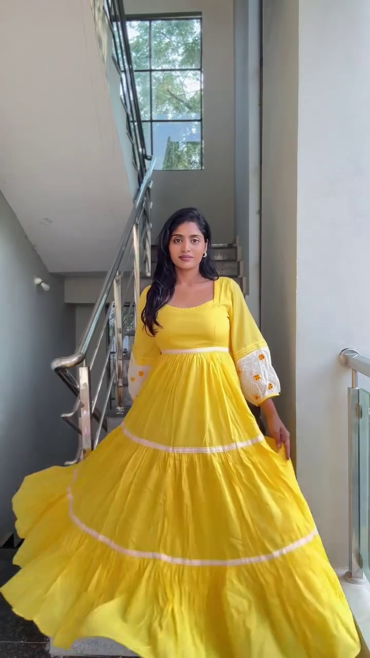 Yellow Flared Maxi Dress