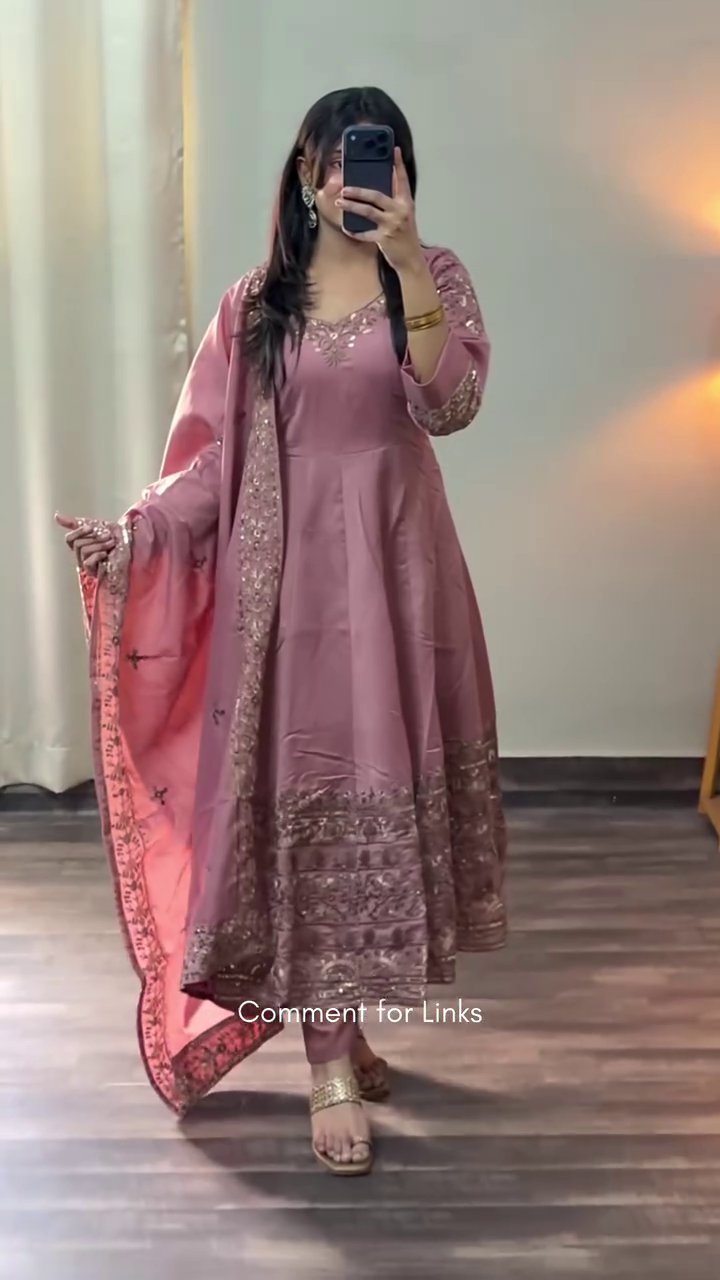 Royal Rust Anarkali Set