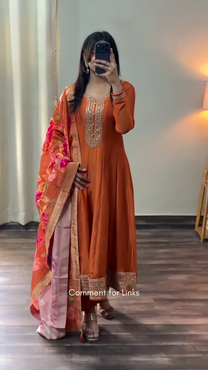 Royal Rust Anarkali Set