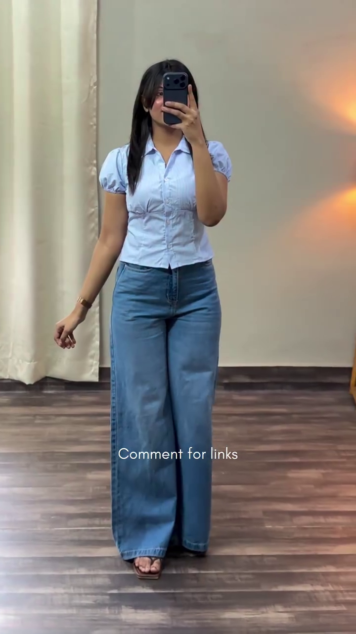 Electric Blue Smocked Peplum Top