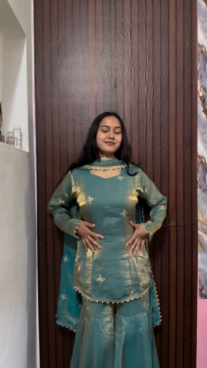 Sage Shine Festive Suit