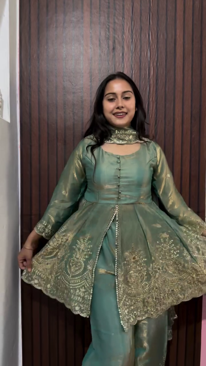 Sage Shine Festive Suit