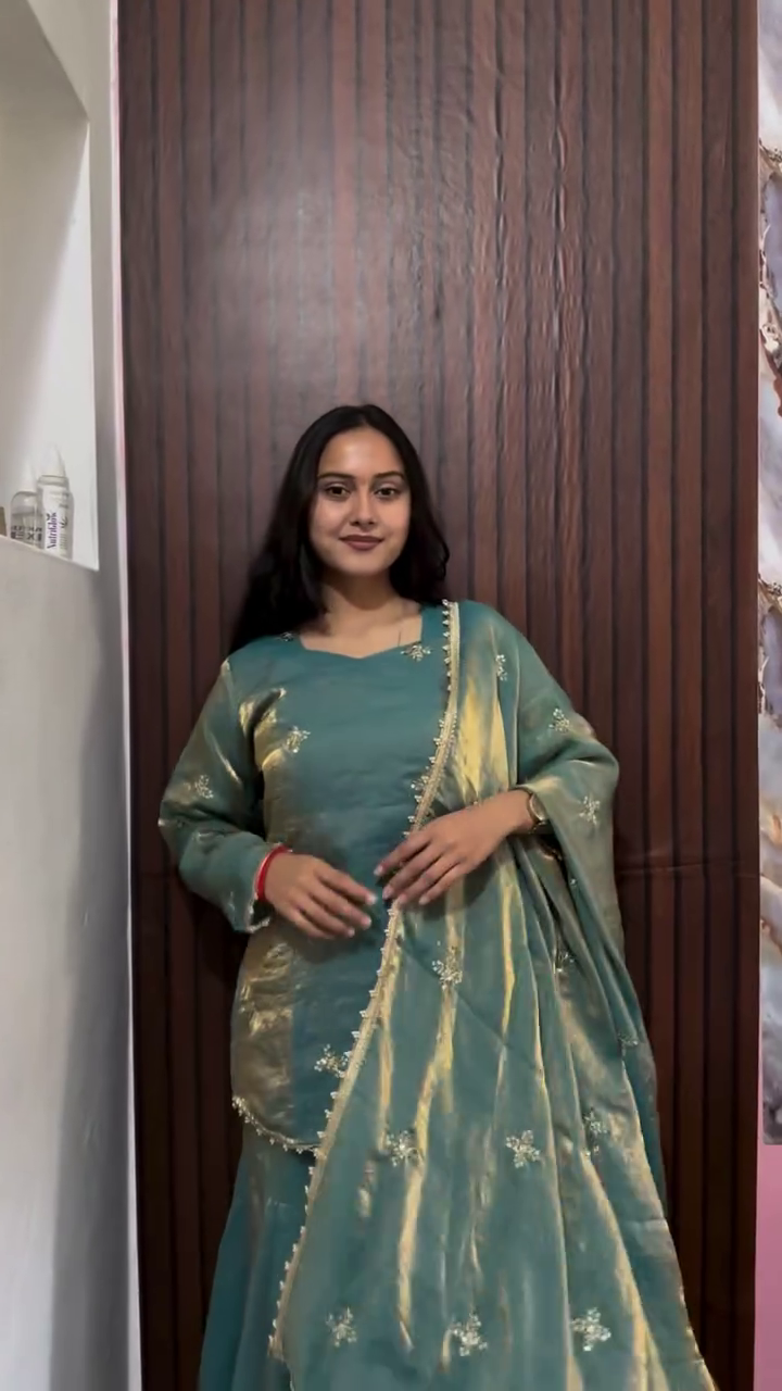 Sage Shine Festive Suit