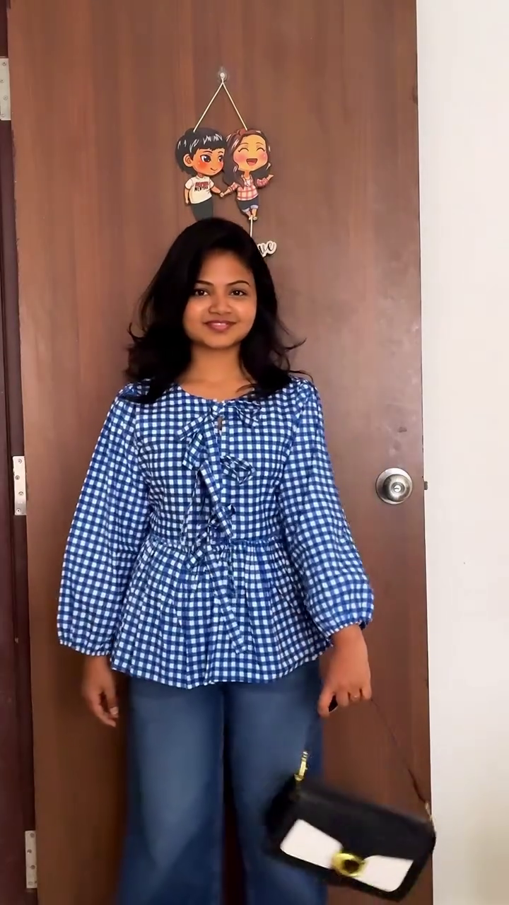 Classic Red Wrap Top & Denim Look