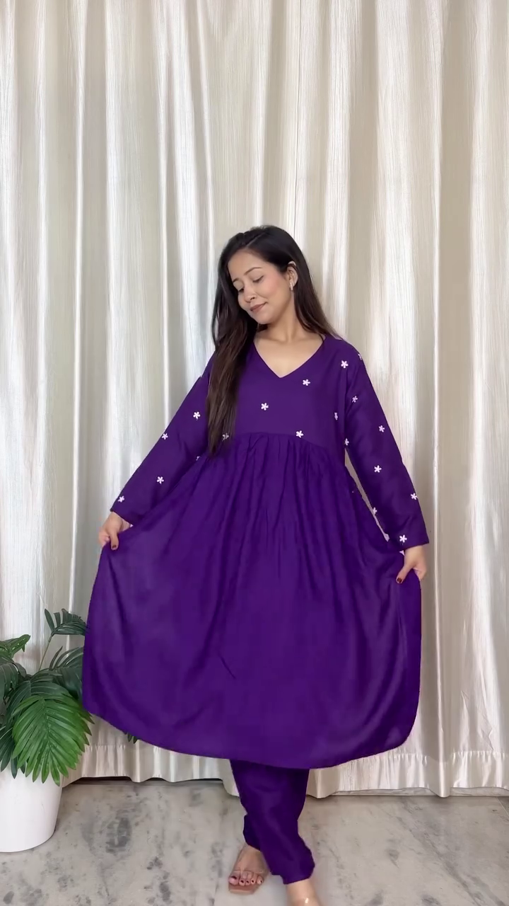 Ruby Embroidered Kurta Set