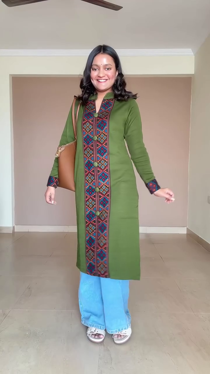 Olive Fusion Kurta