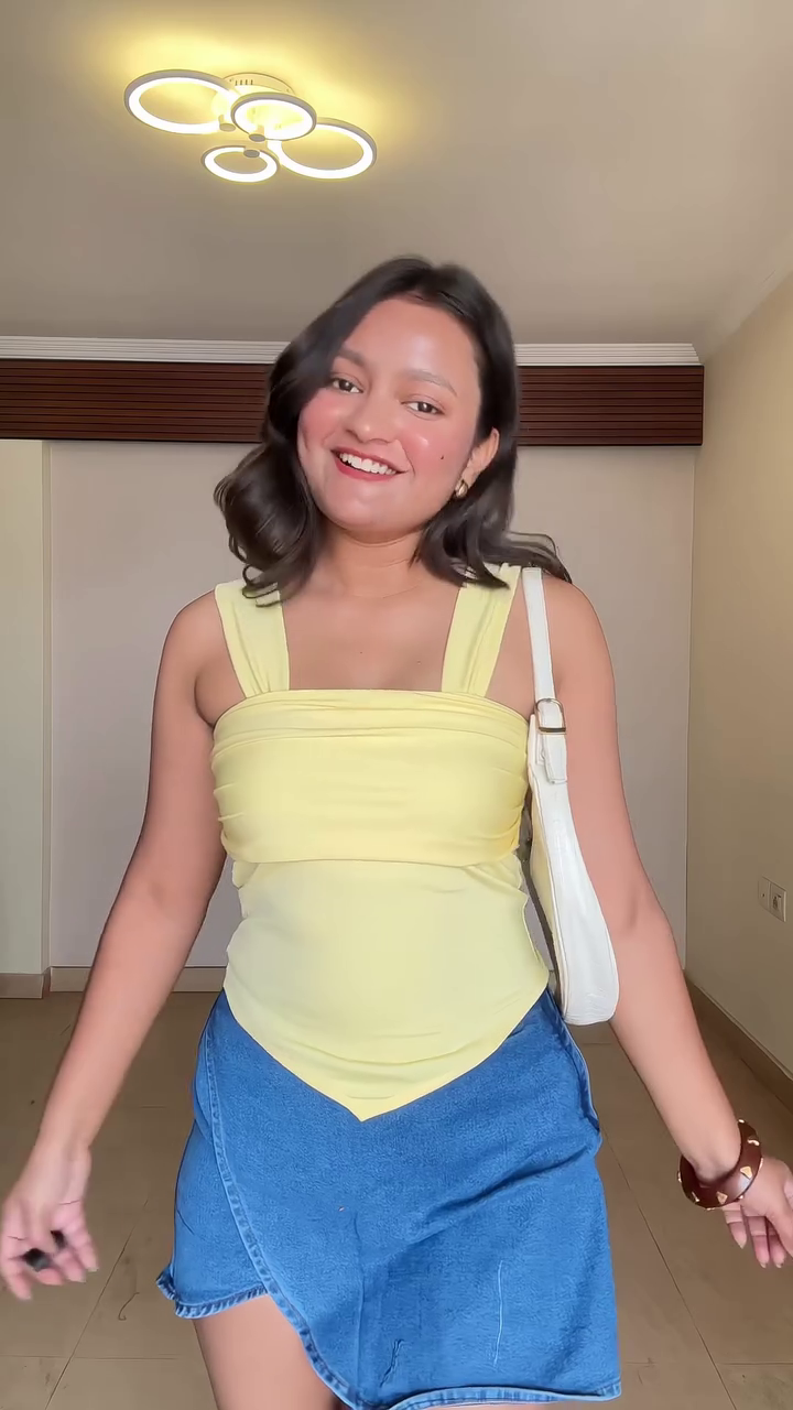 Pink Check Flare Top