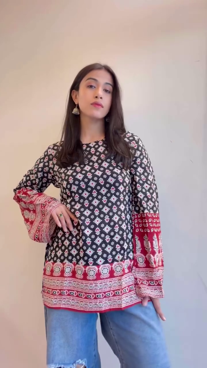 Olive Printed Everyday Kurti