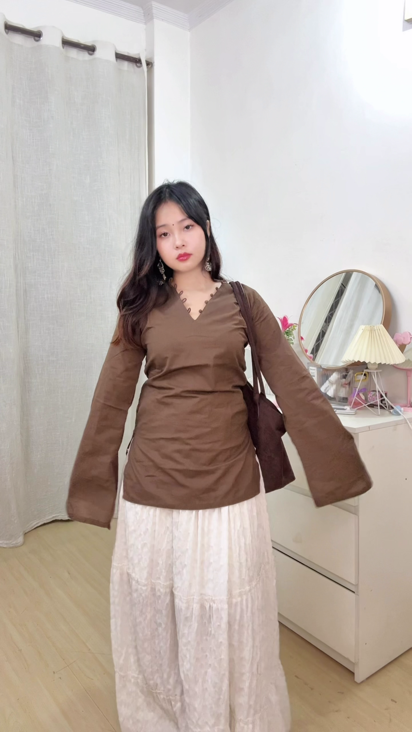 Wine Satin Party Top