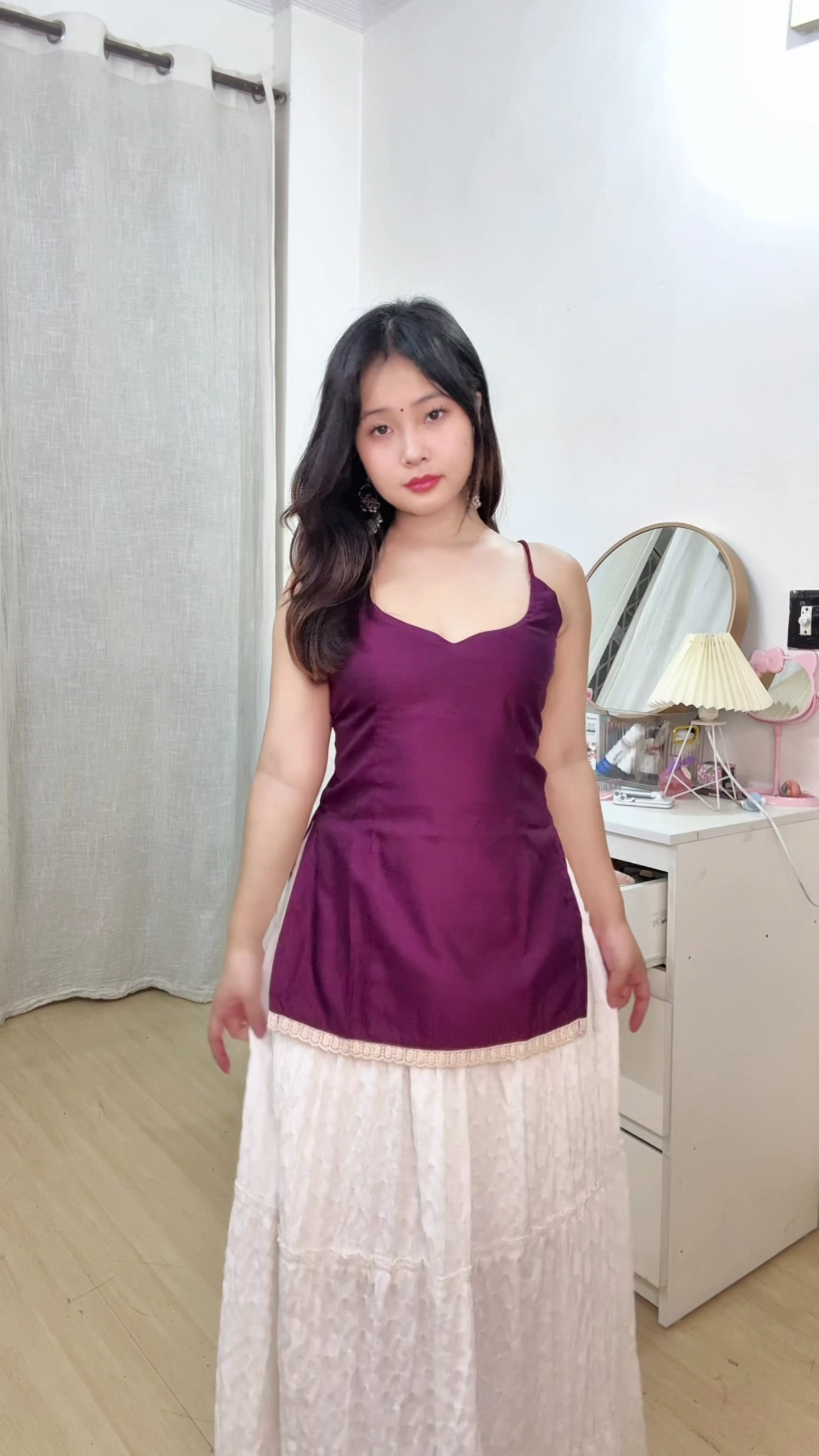 Wine Satin Party Top