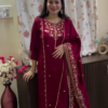 Red Embroidered Kurta Set