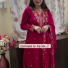 Red Embroidered Kurta Set