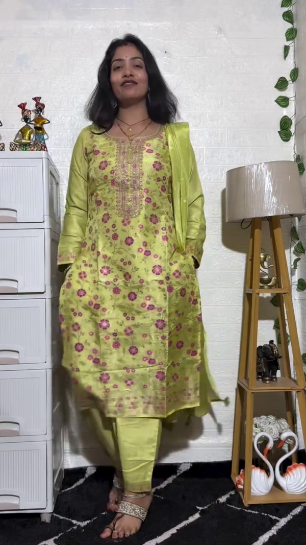 Yellow Festive Kurta Set with Dupatta