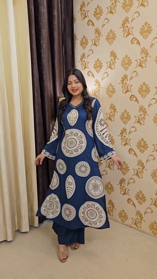 Deep Purple Printed Kurta Set