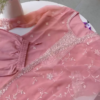 1050 (5) Pastel Pink Chiffon Kurta Set